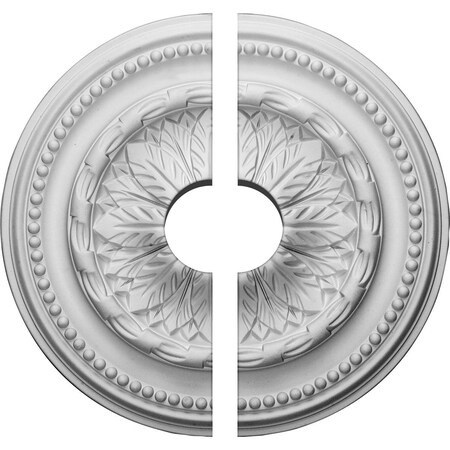 Ekena Millwork Chester Ceiling Medallion, Two Piece (Fits Canopies up to 3 1/2"), 15 3/4"OD x 3 1/2"ID x 1 7/8"P CM15CH2-03500